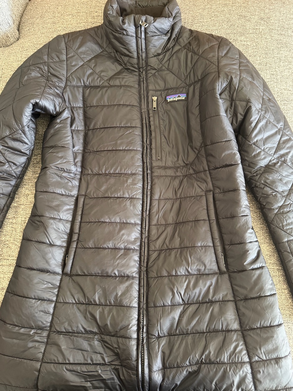 Patagonia Women's Long Puffer Coat in Black